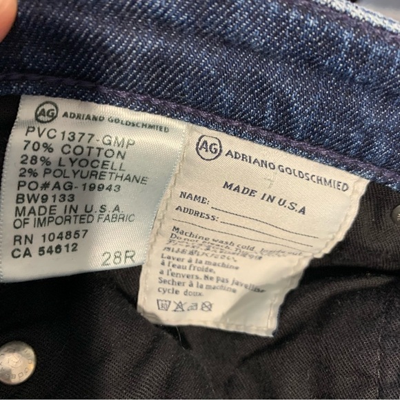 AG Adriano Goldschmied the Stevie Ankle slim straight leg‎ blue jean. Size 28R - Picture 9 of 11